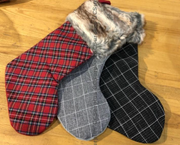 Beautiful Plaid with Fur Trim 3-Pack Christmas Stockings, 19" in length created by FSTAOFY